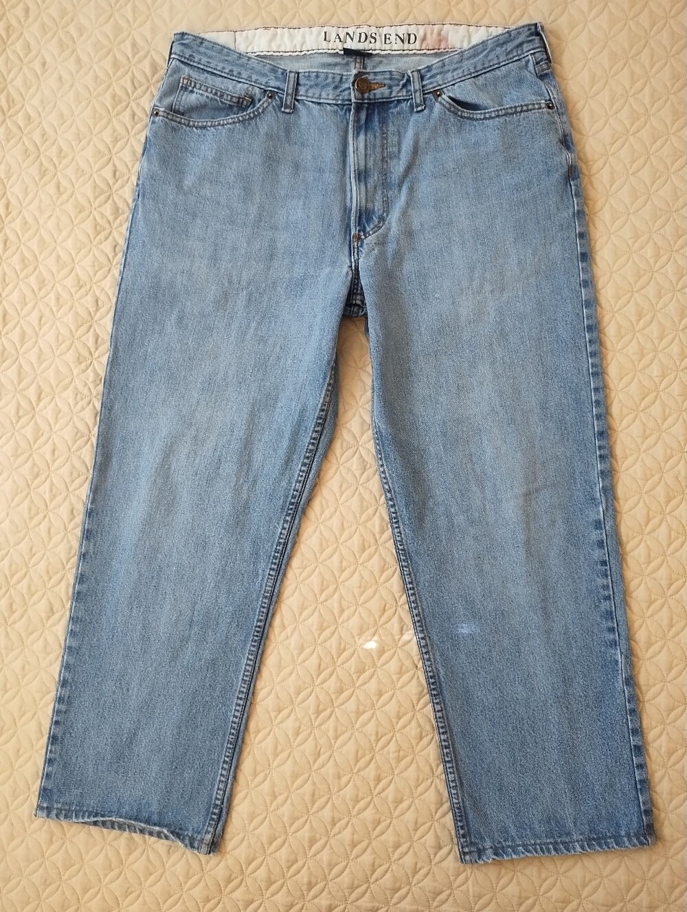 Lands End 90s Vintage Relaxed Fit Jeans Light Wash